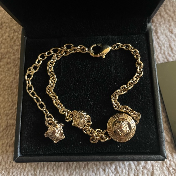 SOLD Authentic Versace gold coin bracelet - Picture 1 of 6